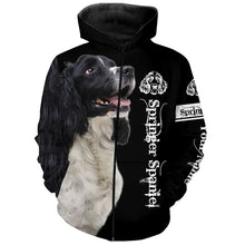 Load image into Gallery viewer, Black and white English Springer Spaniel 3D All Over Printed Shirts, Dog Gifts for Dog Lovers FSD4223