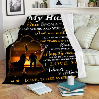 To My Husband Love from Wife Fleece blanket - Gift for husband on anniversary, Valentine's day, Birthday - FSD317