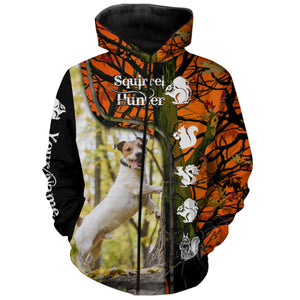 Squirrel Hunting Dogs Russell Terrier orange camo Custom Name 3D All over print Shirts, hunting gifts FSD3859