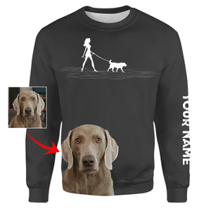 Walking dog Custom dog Sweatshirt for dog mom, dog dad - Personalized gifts for dog owners FSD3911