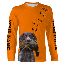 Load image into Gallery viewer, German Shorthaired Pointer Dog Pheasant Hunting Blaze Orange custom Name Hunting Hoodie, T-shirt FSD3968