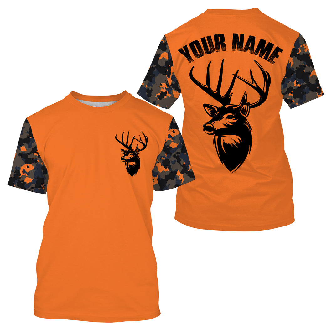 Deer hunting Custom Name Full Printing Orange Shirts, Personalized hunting Shirt for Men, Women - FSD3131