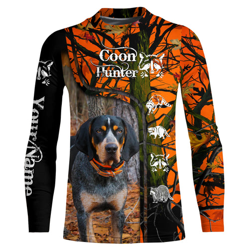 Bluetick Coonhound Hunting Coon Hunter orange camo 3D All over printed Shirt, Hoodie FSD3861