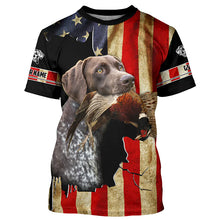 Load image into Gallery viewer, Pointer german shorthair best bird dogs American flag Custom Name Shirts, gifts for dog owners FSD3799