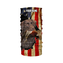 Load image into Gallery viewer, Bird Dog Labs Chocolate Labrador Pheasant hunting American flag Custom Name Shirts, Hoodie FSD3803