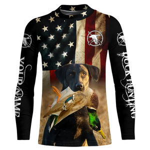 Best Duck Hunting Dogs black Labrador Retriever American flag 3D All over printed Shirts FSD3864