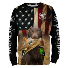 Load image into Gallery viewer, Best Duck Hunting Dogs chocolate Labrador Retriever American flag 3D All over printed Shirts FSD3865