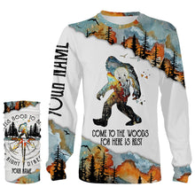 Load image into Gallery viewer, Bigfoot Camping Personalized 3D, Bigfoot Lost Into The Woods Shirt, Woods Is Rest Camping Shirt - TNN357
