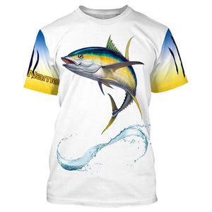 Yellowfin Tuna fishing UV Protection Shirts, personalized performance Fishing Shirts TTS0049
