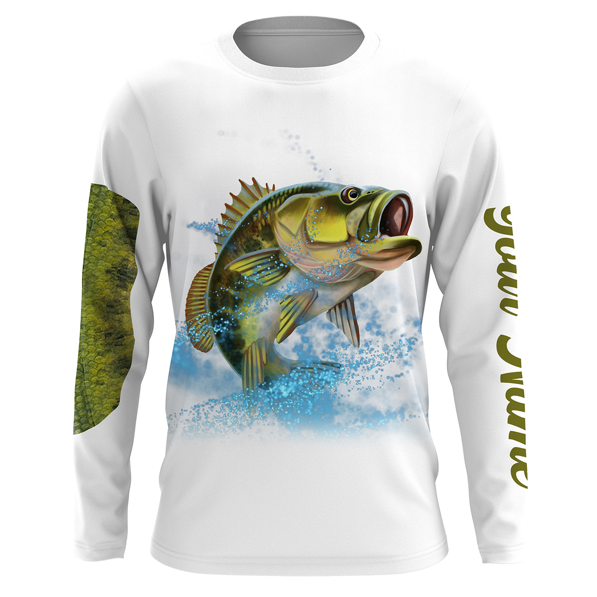 Bass Fishing shirt Fishing rod Custom Long sleeve performance