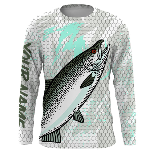 Chinook King Salmon Custom Long Sleeve Performance Fishing Shirts