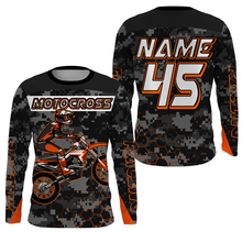 Load image into Gallery viewer, Personalized Camo Motocross Jersey UPF30+ UV Anti, Dirt Bike Racing Motorcycle Off-road Youth Riders| NMS451