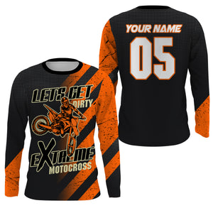 Let's Get Dirty personalized Motocross jersey UPF30+ Extreme dirt bike racing offroad long sleeves NMS1103