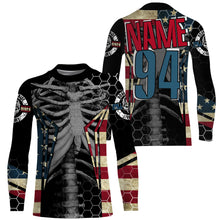 Load image into Gallery viewer, Personalized Racing Jersey UPF30+ Patriotic Chest Bone Motorcycle Motocross Off-Road Riders Racewear| NMS725