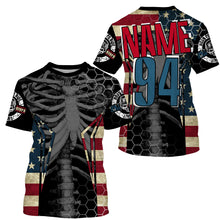 Load image into Gallery viewer, Personalized Racing Jersey UPF30+ Patriotic Chest Bone Motorcycle Motocross Off-Road Riders Racewear| NMS725