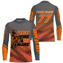 Load image into Gallery viewer, Kid&amp;Adult custom orange Motocross jersey UV protective dirt bike MX racing Dirt More Ride More| NMS902