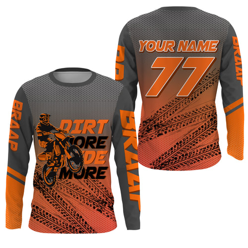 Kid&Adult custom orange Motocross jersey UV protective dirt bike MX racing Dirt More Ride More| NMS902