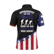 Load image into Gallery viewer, American Flag Bowling Shirt for Men Custom Bowling Jersey Funny Patriots Bowlers League Polo Shirt NBP150