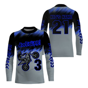 Kid custom motocross jersey Birthday Ddrt bike shirt UPF30+ youth boys girls MX racing motorcycle NMS956