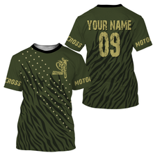 Load image into Gallery viewer, Personalized Motocross Jersey UPF30+ Kid&amp;Adult Riders Military Green Dirt Bike Racing Off-road Motorcycle| NMS618