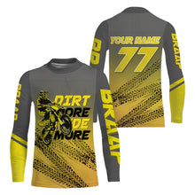 Load image into Gallery viewer, Kid&amp;Adult Custom Motocross Jersey Yellow UPF30+ Dirt Bike MX Racing Dirt More Ride More Off-road NMS1461