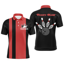 Load image into Gallery viewer, Custom Bowling Shirt for Men, Vintage Red&amp;Black Bowling Polo Jersey for Team Eat Sleep Bowl Repeat NBP164