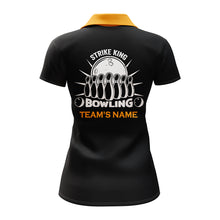 Load image into Gallery viewer, Custom Bowling Shirt for Women, Vintage Yellow&amp;Black Bowling Polo Jersey Team Bowling Ladies Girl NBP166