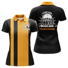 Load image into Gallery viewer, Custom Bowling Shirt for Women, Vintage Yellow&amp;Black Bowling Polo Jersey Team Bowling Ladies Girl NBP166