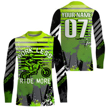 Load image into Gallery viewer, Work Less Ride More motocross jersey personalized UPF30+ kid adult dirt bike racing long sleeves NMS1094