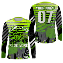 Load image into Gallery viewer, Work Less Ride More motocross jersey personalized UPF30+ kid adult dirt bike racing long sleeves NMS1094