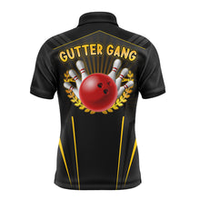 Load image into Gallery viewer, Gutter Gang Funny Bowling Shirt for Men Custom Bowling Jersey for Team 3D Print Bowling Polo Shirt NBP143