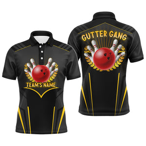 Gutter Gang Funny Bowling Shirt for Men Custom Bowling Jersey for Team 3D Print Bowling Polo Shirt NBP143