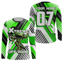 Load image into Gallery viewer, Custom Dirt Bike Jersey Green UPF30+ Youth Men Women Motocross Supercross Racing Shirt Extreme NMS1371