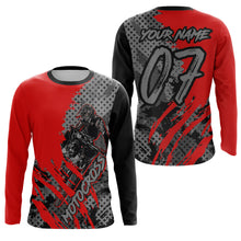 Load image into Gallery viewer, Personalized Motocross Jersey Youth Men UPF30+ Red Dirt Bike Shirt MX Racing Offroad Riding NMS1410