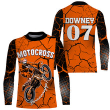 Load image into Gallery viewer, Orange Personalized Motocross Jersey UPF30+ Kid Men Women Dirt Bike Shirt MX Racing Off-road NMS1451