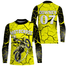 Load image into Gallery viewer, Yellow Personalized Motocross Jersey UPF30+ Kid Men Women Dirt Bike Shirt MX Racing Off-road NMS1453