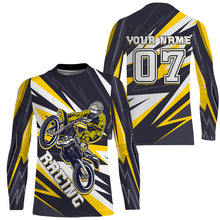 Load image into Gallery viewer, Personalized Racing Jersey Yellow UPF30+ Youth Men Women Dirt Bike Shirt Supercross Motocross NMS1465