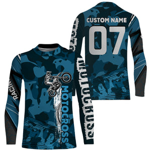 Personalized Motocross Jersey UPF30+ Camouflage Extreme Dirt Bike Racing Off-Road Long Sleeves NMS1423