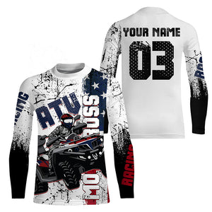 Custom ATV Motocross Jersey Youth Men UPF30+ Quad Bike Shirt American Flag Off-road Long Sleeve NMS1429