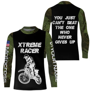 Personalized Camo Motocross Jersey UPF30+ UV Protect, Extreme Racer Dirt Bike Riders Racewear| NMS444