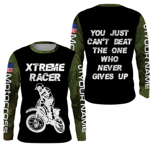 Personalized Camo Motocross Jersey UPF30+ UV Protect, Extreme Racer Dirt Bike Riders Racewear| NMS444