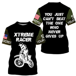 Personalized Camo Motocross Jersey UPF30+ UV Protect, Extreme Racer Dirt Bike Riders Racewear| NMS444