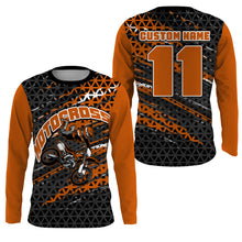 Load image into Gallery viewer, Custom Dirt Bike Jersey Youth Men UPF30+ Orange Motocross Shirt MX Racing Offroad Motorcycle Shirt NMS1402