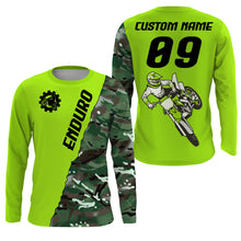 Load image into Gallery viewer, Personalized Enduro Jersey UPF30+ Extreme Off-road Dirt Bike Racing Adult&amp;Kid Green Hard Enduro Shirt| NMS702