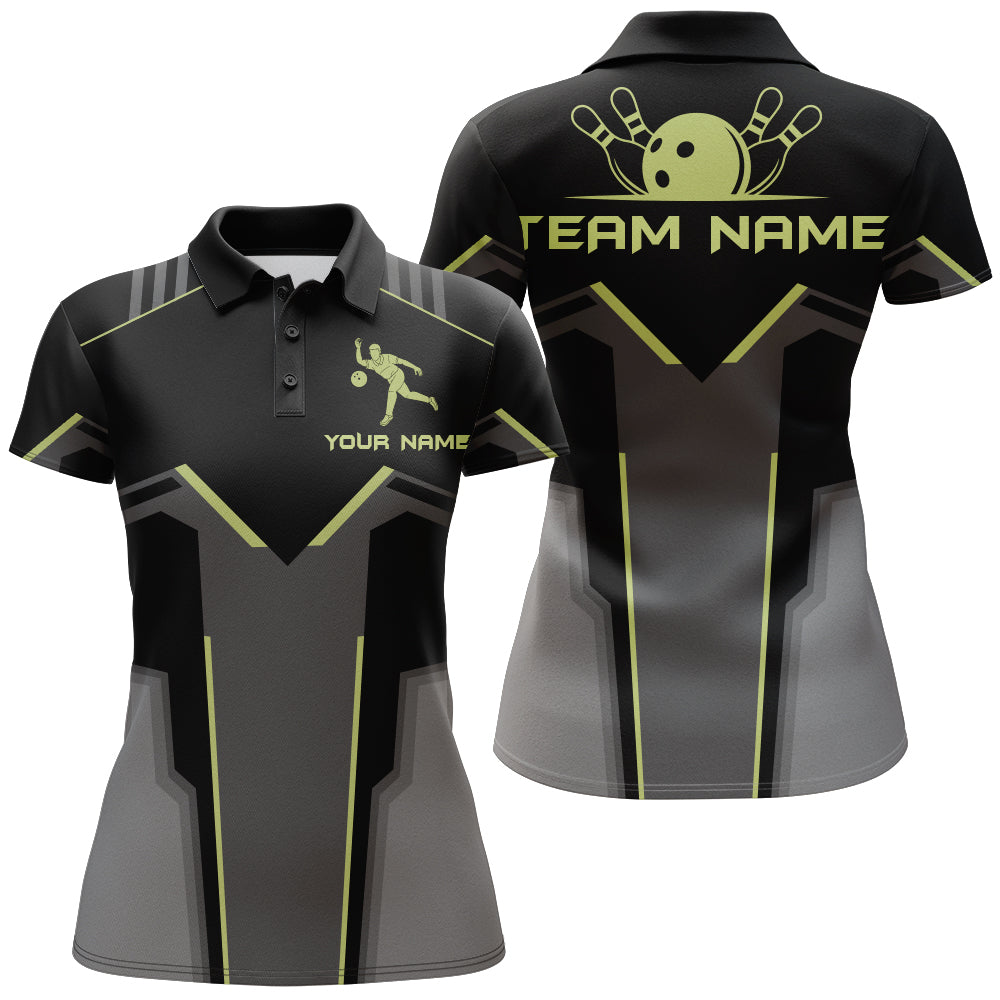 Custom Team Name Polo Bowling Shirt for Women, Bowlers Jersey Short Sleeves NBP28