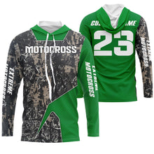 Load image into Gallery viewer, Green Camo Motocross Jersey UPF30+ Personalized MX Racing Off-Road Adult&amp;Kid Dirt Bike Jersey| NMS747