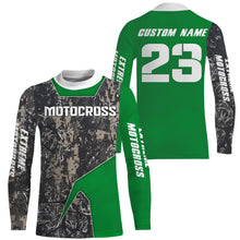 Load image into Gallery viewer, Green Camo Motocross Jersey UPF30+ Personalized MX Racing Off-Road Adult&amp;Kid Dirt Bike Jersey| NMS747