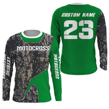 Load image into Gallery viewer, Green Camo Motocross Jersey UPF30+ Personalized MX Racing Off-Road Adult&amp;Kid Dirt Bike Jersey| NMS747