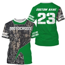 Load image into Gallery viewer, Green Camo Motocross Jersey UPF30+ Personalized MX Racing Off-Road Adult&amp;Kid Dirt Bike Jersey| NMS747