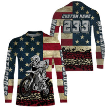 Load image into Gallery viewer, American Flag custom skull Motocross jersey UV Patriotic dirt bike racing motorcycle racewear| NMS920